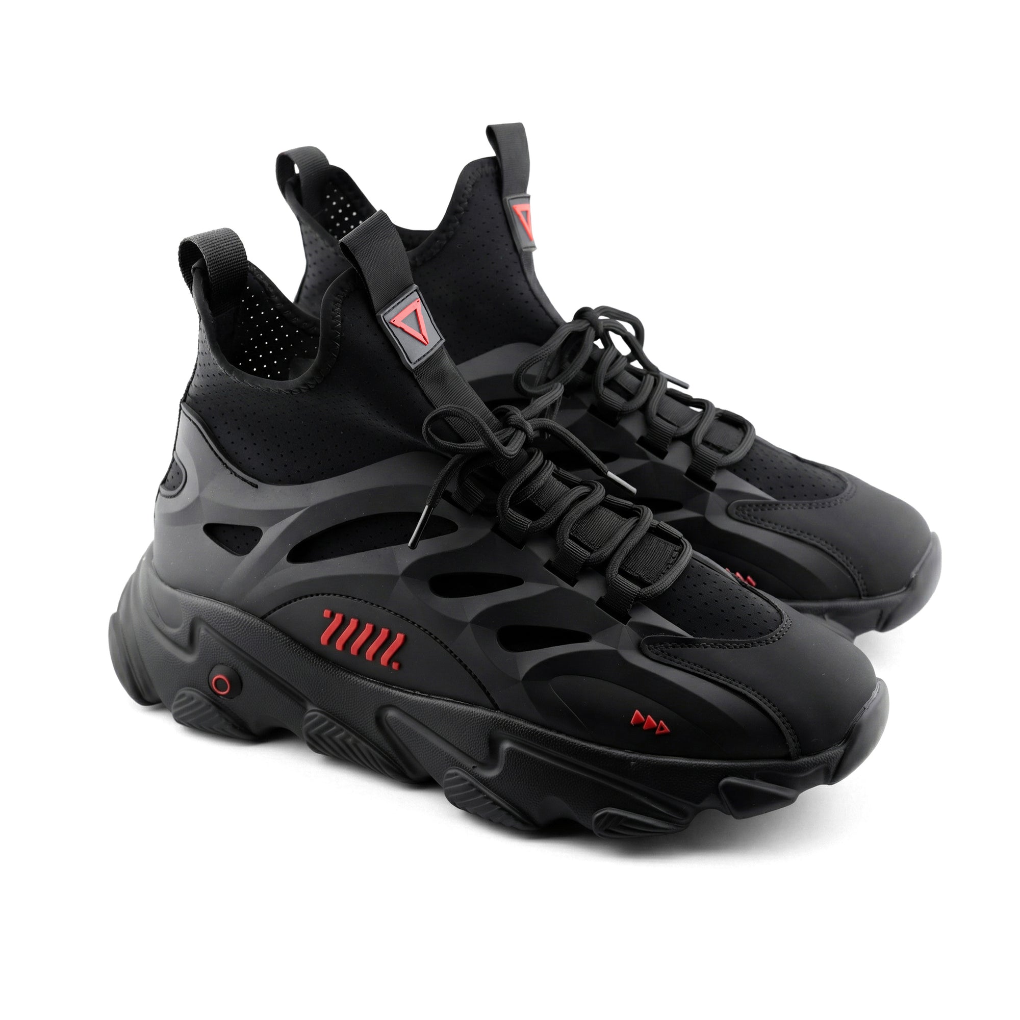 SN-Type 02C Black Red Sneakers - Fabric of the Universe
