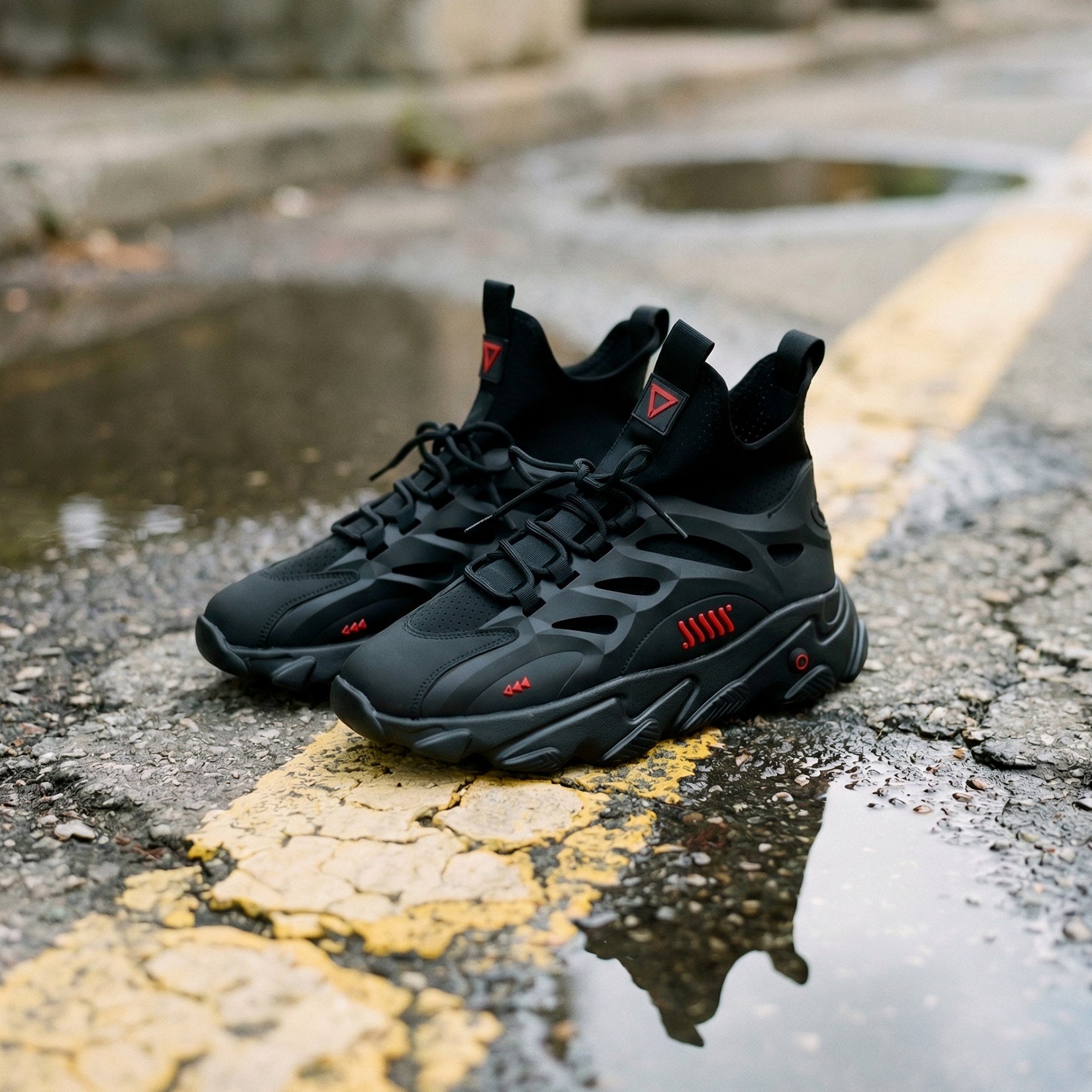SN-Type 02C Black Red Sneakers US 9 / EU 40