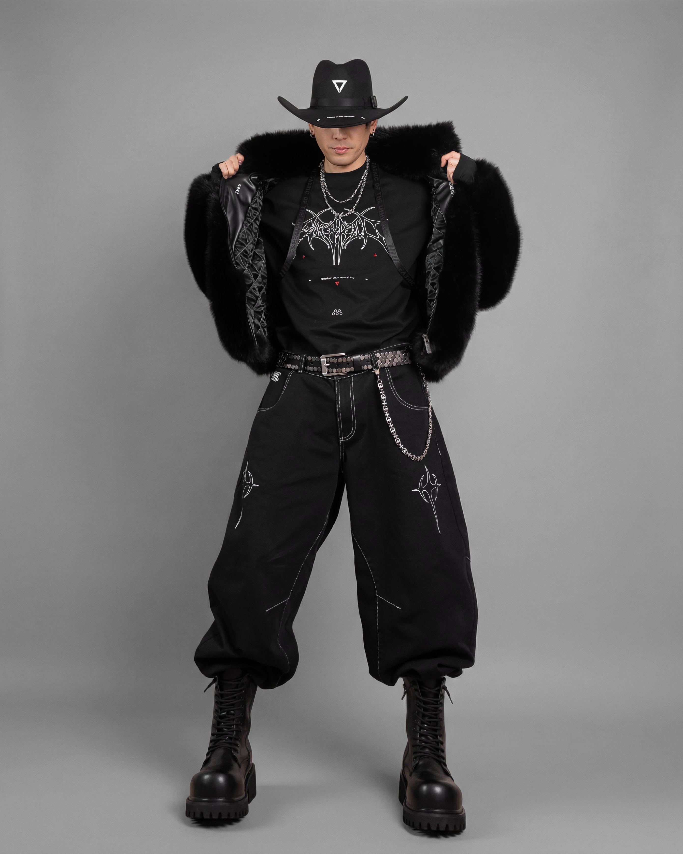 FRC-Type 1020 Black Heavy Fur Coat - Fabric of the Universe