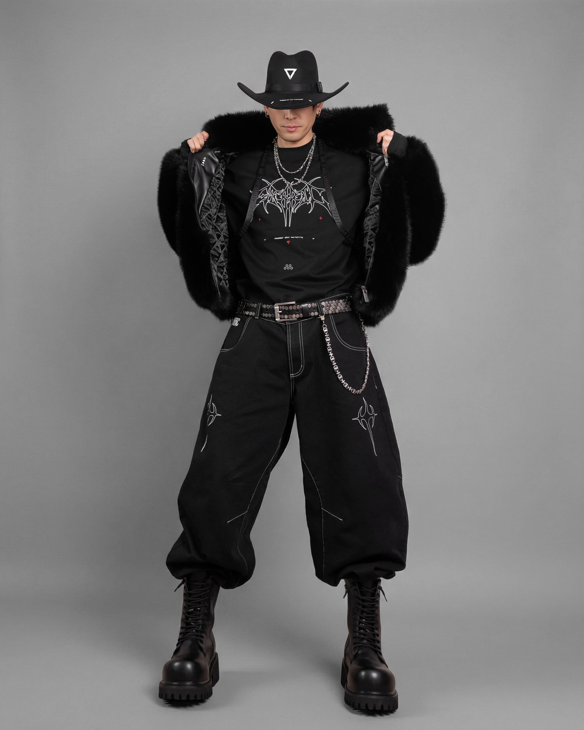 FRC-Type 1020 Black Heavy Fur Coat - Fabric of the Universe