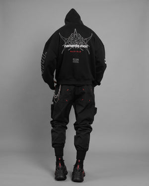 Memento Mori Black Oversized Hoodie