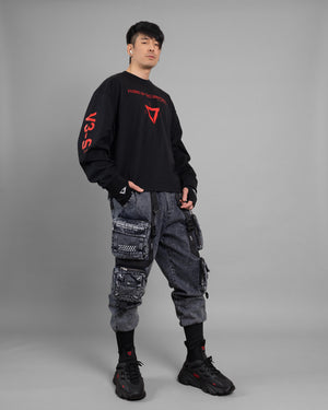 V3-S Black Red Long Sleeve T