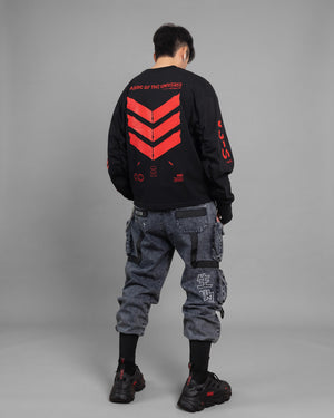 V3-S Black Red Long Sleeve T