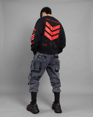 V3-S Black Red Long Sleeve T