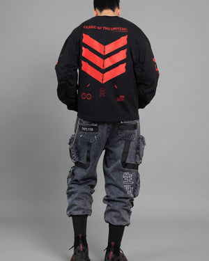 V3-S Black Red Long Sleeve T