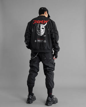 Genova Demon Black LW Bomber Jacket2