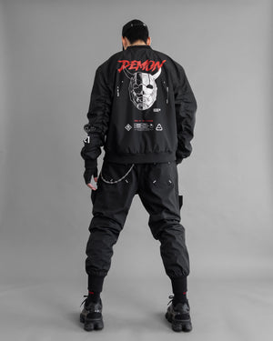 Genova Demon Black LW Bomber Jacket2