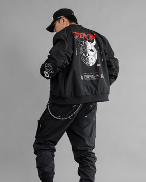Genova Demon Black LW Bomber Jacket2