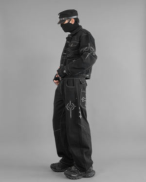 BRE-Cross Black Denim Jacket