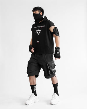 V3-S Black Hooded Sleeveless T