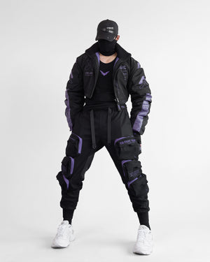 CRB-005 Black Purp Crop Bomber Jacket