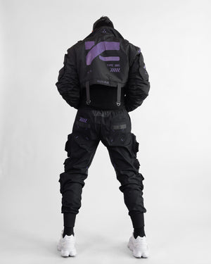 CRB-005 Black Purp Crop Bomber Jacket