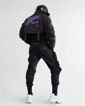 CRB-005 Black Purp Crop Bomber Jacket