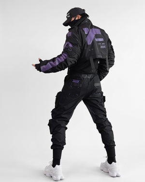 CRB-005 Black Purp Crop Bomber Jacket