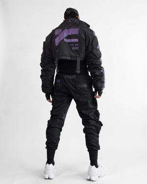 CRB-005 Black Purp Crop Bomber Jacket
