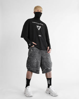 V3-S Black Oversized Short Sleeve T