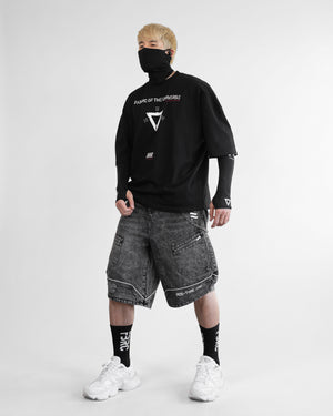 V3-S Black Oversized Short Sleeve T
