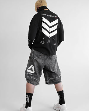 V3-S Black Oversized Short Sleeve T