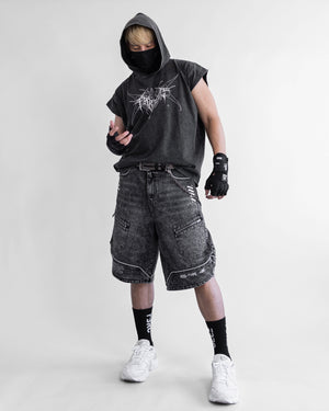 Memento Mori Gray Hooded Sleeveless T