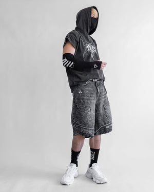 Memento Mori Gray Hooded Sleeveless T