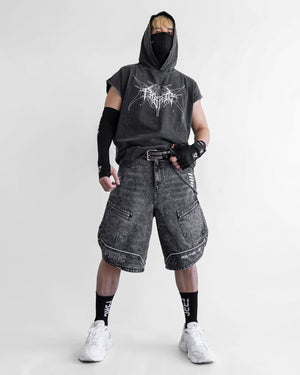 Memento Mori Gray Hooded Sleeveless T