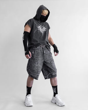 Memento Mori Gray Hooded Sleeveless T