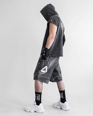 Memento Mori Gray Hooded Sleeveless T