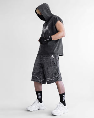 Memento Mori Gray Hooded Sleeveless T