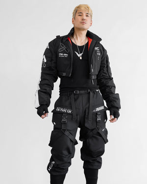 CRB-005 Black Crop Bomber Jacket