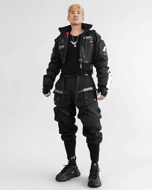 CRB-005 Black Crop Bomber Jacket