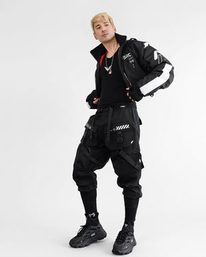 CRB-005 Black Crop Bomber Jacket