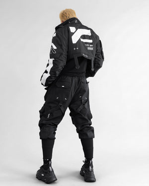 CRB-005 Black Crop Bomber Jacket