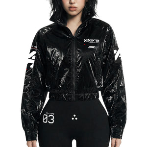 SWB-052 Black Chrome Crop Windbreaker
