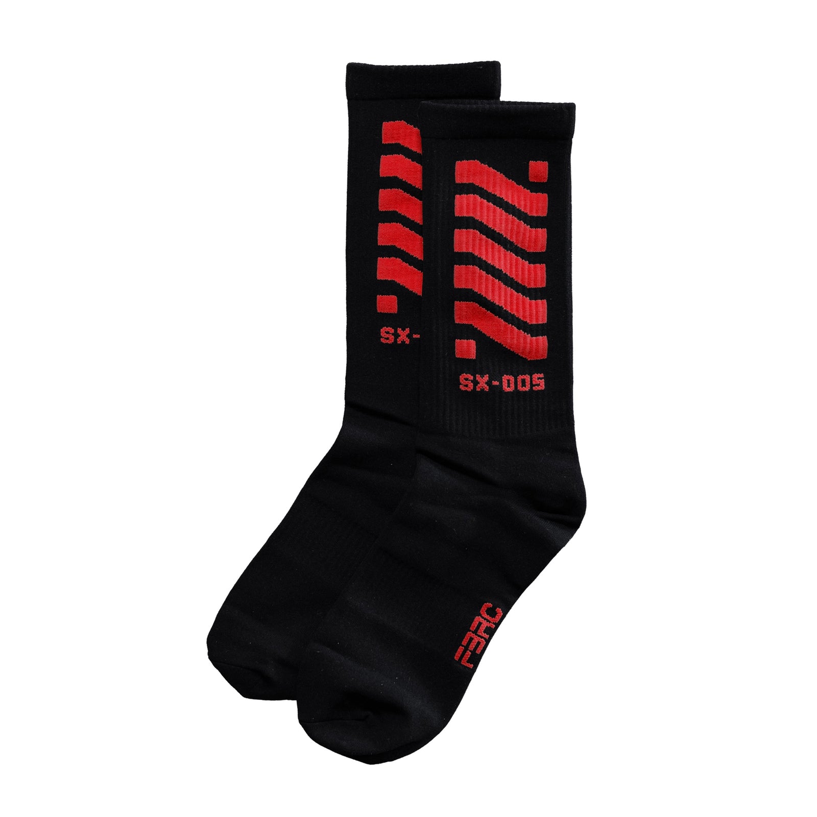 SX-005 Black Red Crew Socks