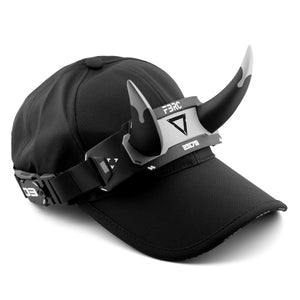 DC-01A Black Silver Demon Horns Cap