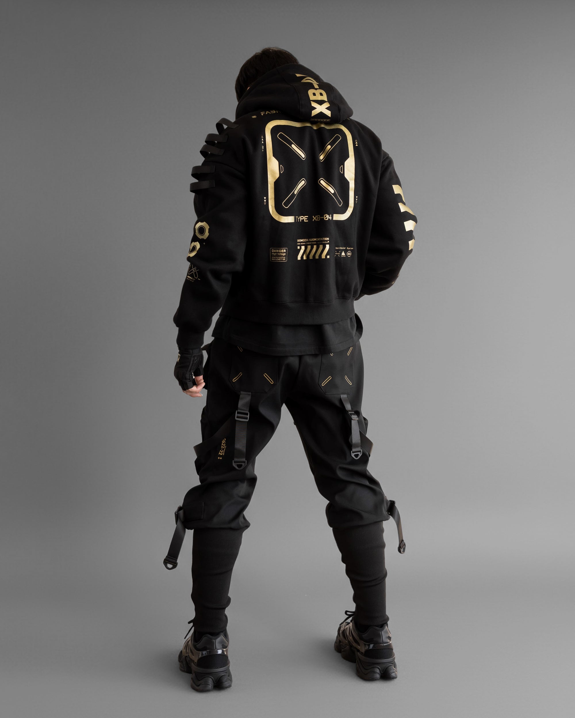 Fabric of the Universe XB-04 Black Gold Oversized Hoodie