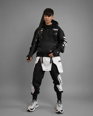 Y-2070 Black Zip Hoodie