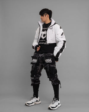 CRB-005 White Crop Bomber Jacket