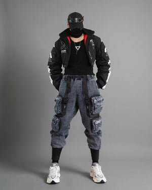 CRB-005 Black Crop Bomber Jacket