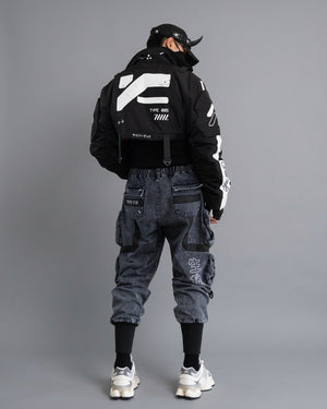 CRB-005 Black Crop Bomber Jacket