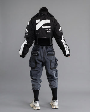 CRB-005 Black Crop Bomber Jacket