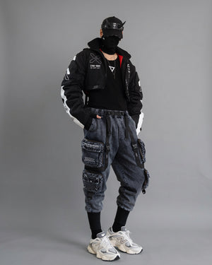 CRB-005 Black Crop Bomber Jacket