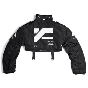 CRB-005 Black Crop Bomber Jacket