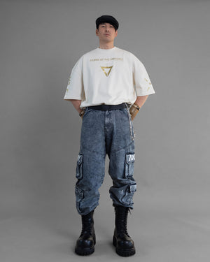 V3-S Ivory Gold Oversized Short Sleeve T