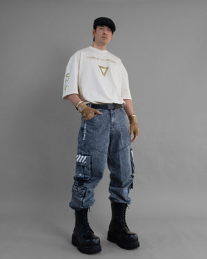 V3-S Ivory Gold Oversized Short Sleeve T