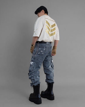 V3-S Ivory Gold Oversized Short Sleeve T