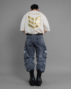 V3-S Ivory Gold Oversized Short Sleeve T