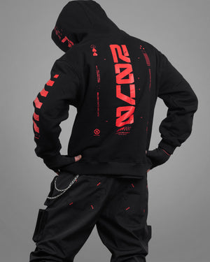 Y-2070 Black Red Hoodie