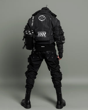 CRB-004 Black Crop Bomber Jacket