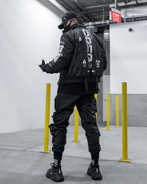 Y-2050 Black Short Bomber Jacket